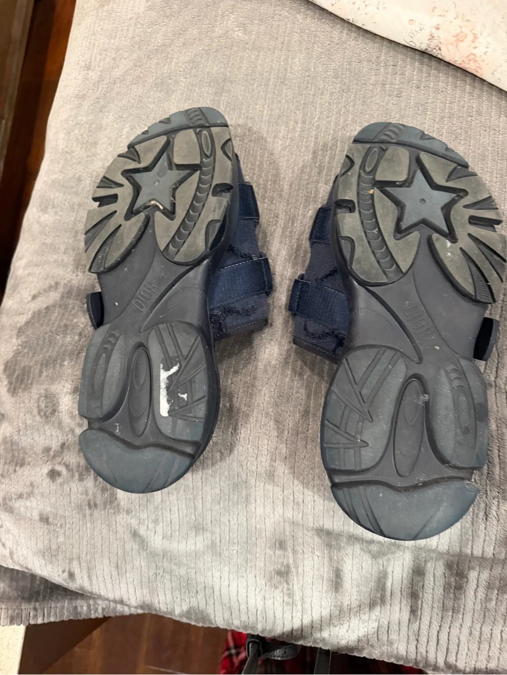 Dior Christian Dior Navy women Double-Strap Slide Sandals